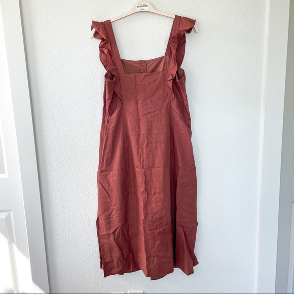 NWT Hutch Anthropologie Ruffled Maxi Dress in Rust Red - Picture 5 of 6